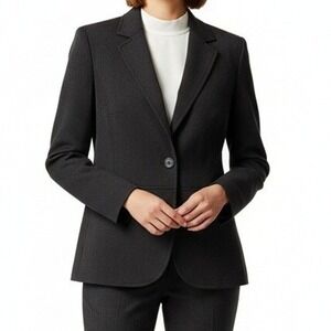 Charter Club Women Blazer Two Button Professional Career Poly Blend Black 12P